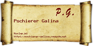Pschierer Galina névjegykártya